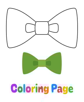 Coloring page with Bow Tie for kids vector