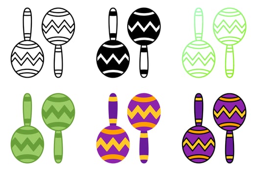 Maracas in flat style isolated vector