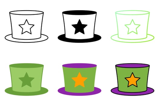 Carnival Hat in flat style isolated vector