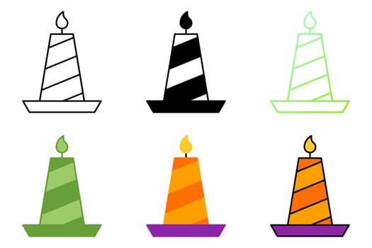 Candle in flat style isolated vector