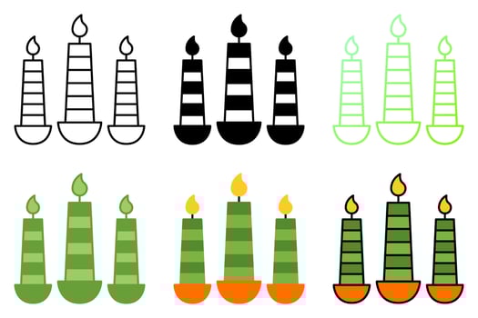 Candle in flat style isolated vector