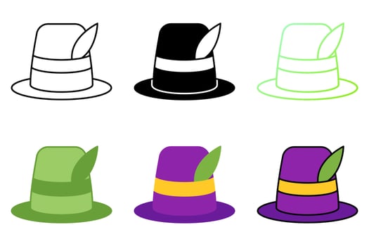 Carnival Hat in flat style isolated vector