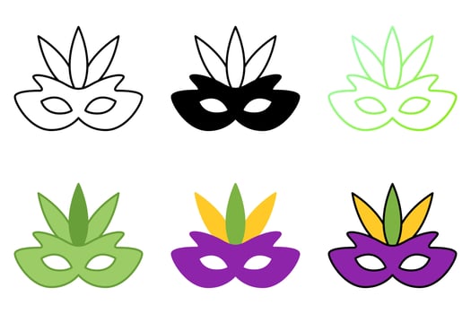 Carnival Mask in flat style isolated vector