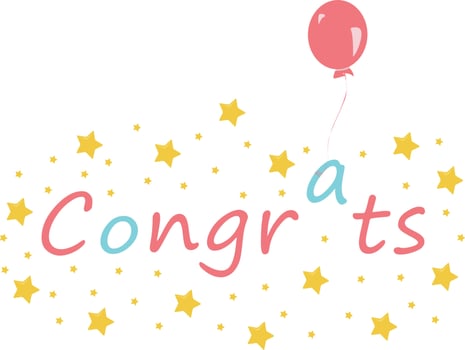 Congrats Lettering. Congratulations decorative card. Congratulation, celebration design template for cards, invitations, prints etc. Vector illustration. Typography poster on white background.