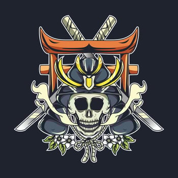 samurai warrior head vector free illustration