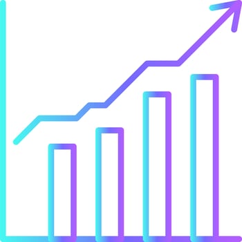 STATISTIC Fintech startup icons with blue gradient outline style vector