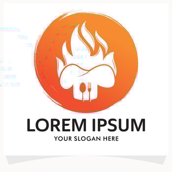 Hot BBQ Steak Grill House Logo Design Template vector