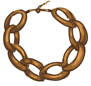 Golden chain, jewelry and accessories for women vector