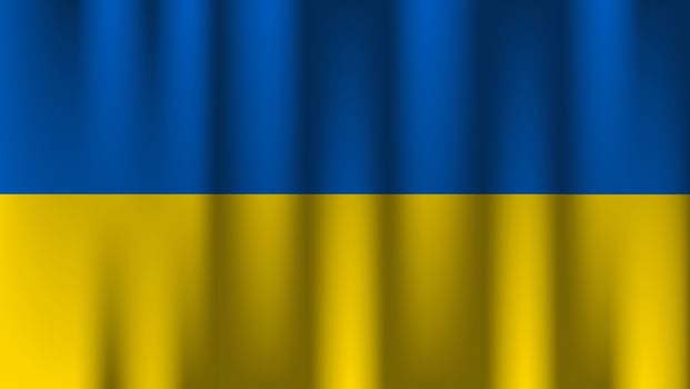 flag of ukraine country nation symbol 3d textile satin effect background wallpaper vector