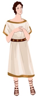 Ancient greece character, man in antique clothes vector