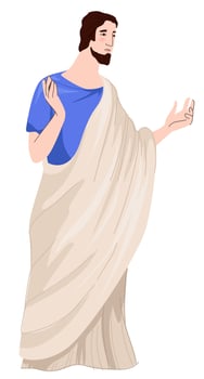 Roman empire man wearing traditional rome clothes vector