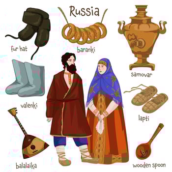 Russia traditions and culture of old times vector