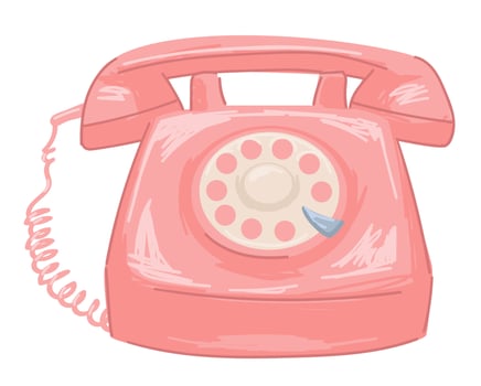 Old school telephone with rotary system vector