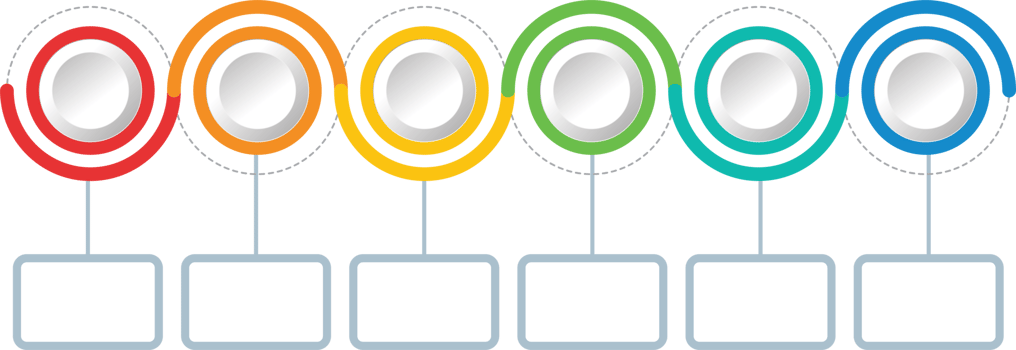 Process infographic template with 6 options. png