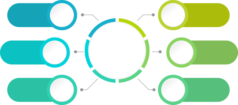Process infographic template with 6 options. png