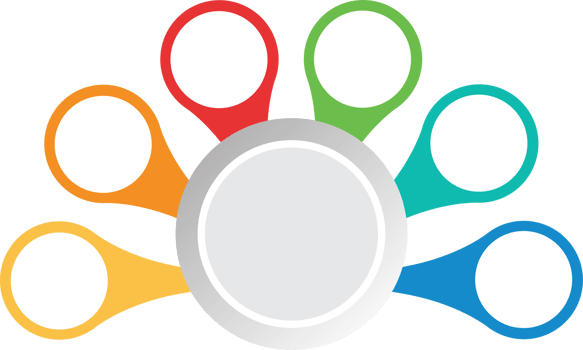 Process infographic template with 6 options. png