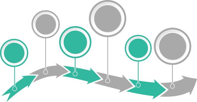 Process infographic template with 6 options. png