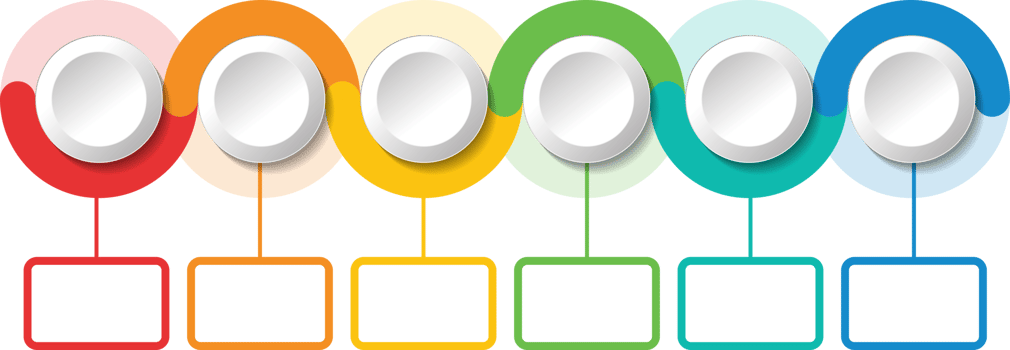 Process infographic template with 6 options. png
