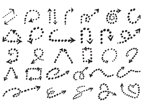 Collection of hand drawn arrows Isolated on transparent background PNG file format.