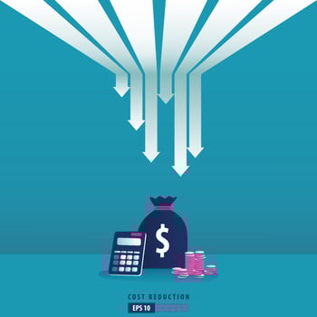 financial crisis concept. cost reduction strategy and analysis. pile of dollar coin fall down symbol. economic decline, downfall, crisis and bankrupt. Business vector illustration