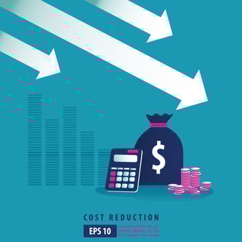 financial crisis concept. cost reduction strategy and analysis. pile of dollar coin fall down symbol. economic decline, downfall, crisis and bankrupt. Business vector illustration