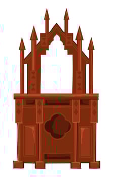 Altar or chair wooden furniture of medieval times vector
