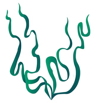 Seaweed or grass, botany growing deep underwater vector