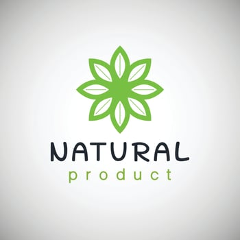 Natural product logo design template . Branch with green leaves vector