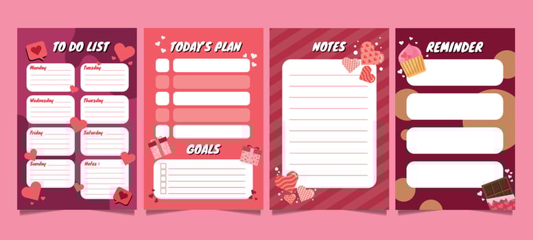 Valentine Journal Set vector