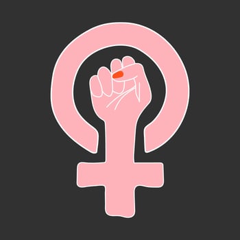 Vector  of Feminism symbol. Girl power female gender. Hand drawn sketch.