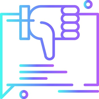 Dislike Comment Feedback icons with blue gradient outline style vector