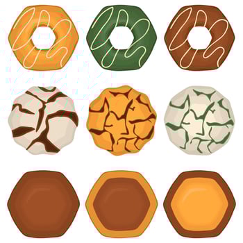 Big set homemade cookie different taste in pastry biscuit vector