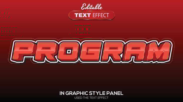 3D editable text effect program theme vector
