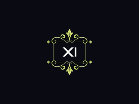 Monogram Luxury Xi Logo, Minimal XI Luxury Logo Design vector