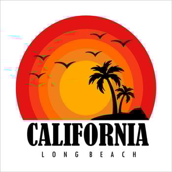 California typography design t-shirt print vector illustration