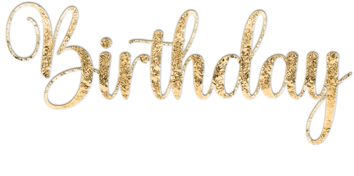 Golden Birthday Lettering with Shadow png