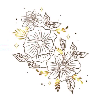 flower with golden gradation leaves vector