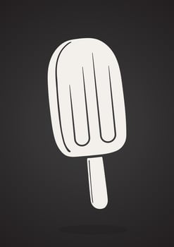 Silhouette icon of fruit popsicle ice lolly vector
