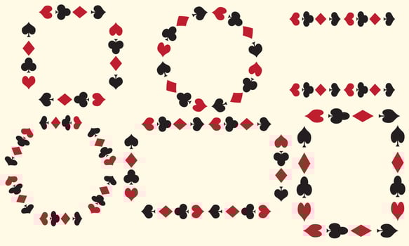 Set of Flat Poker Remi Card Game vector