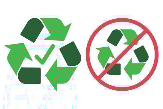 Recycleable And Non Recycleable Signs vector