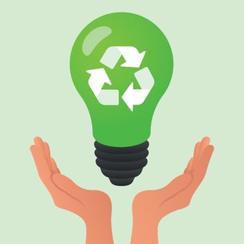 Hands Supporting Eco Bulb vector