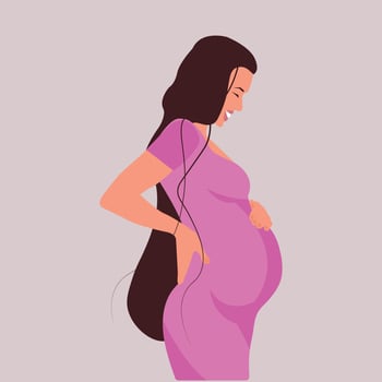 happy pregnant woman vector