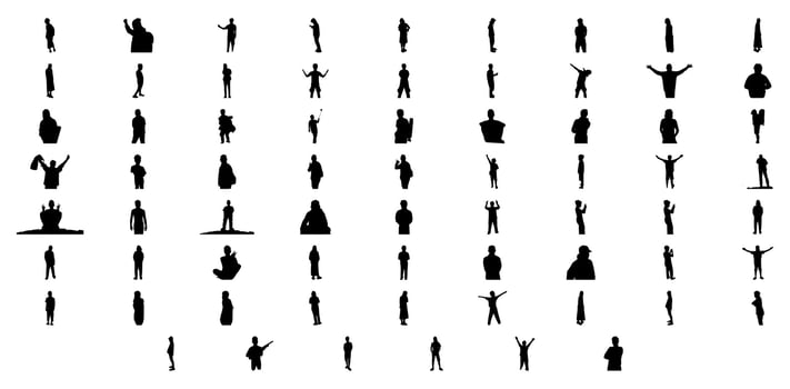 set of man silhouette illustration vector