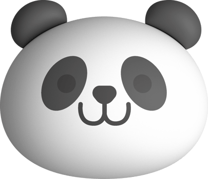 Panda face 3D, animal face cute emojis, stickers, emoticons. png