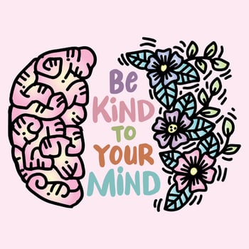 Be kind to your mind, hand lettering. vector