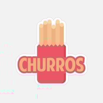 Churros sticker printable artwork design on white background vector