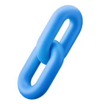 blue 3d chain link and attach file symbol user interface theme 3d icon illustration render color isolated png