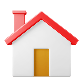 home house front flat view user interface design theme 3d icon render illustration isolated in transparent background png
