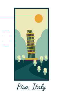 Pisa Italy tourism and travel background vector