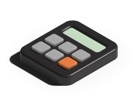 3d illustration of calculator png